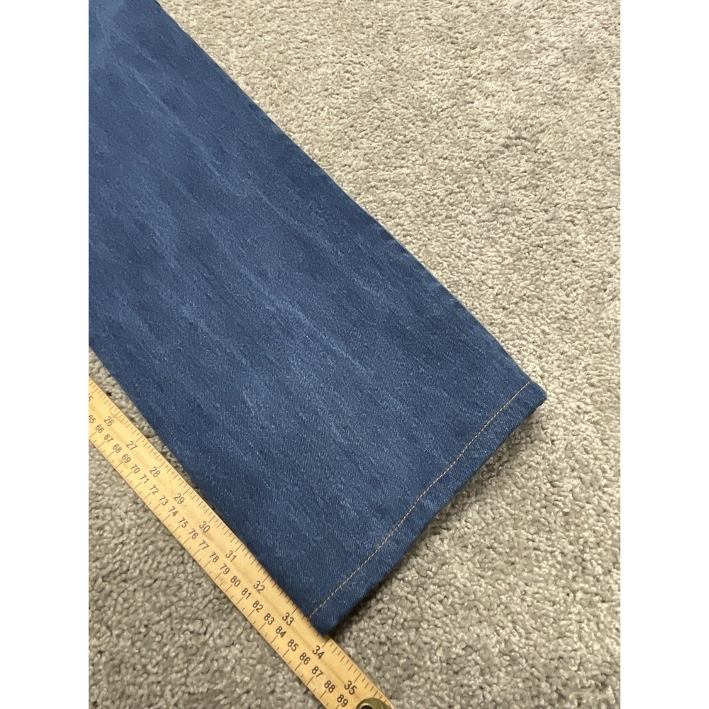 Dearborn Denim Men's Blue Stretch Straight Leg Jeans USA Made 38 x 34 Whiskering - Picture 7 of 8